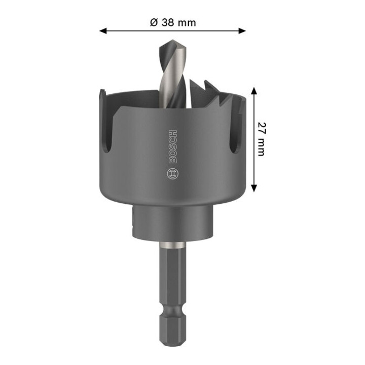 Bosch Wood and Drywall Lochsäge mit Aufsteckhalter, 38 x 27 mm