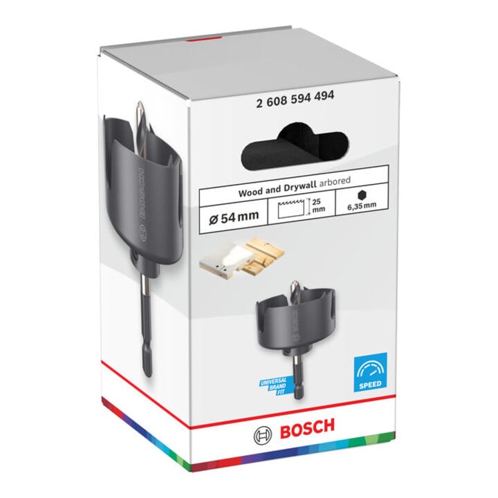 Bosch Wood and Drywall Lochsäge mit Aufsteckhalter, 54 x 27 mm