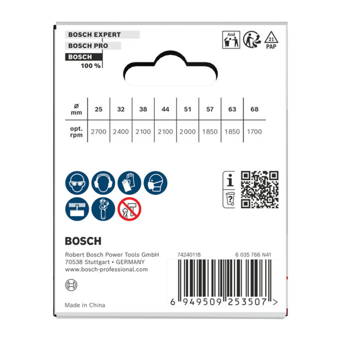 Bosch Wood and Drywall Lochsägen-Set mit Aufsteckhalter, 25/32/38/44/51/57/63/68x28 mm