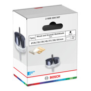 Bosch Wood- en gipsplaat gatenzaagset met opzethouder, 26/32/39/45/51/58/64 x 18,5 mm-4