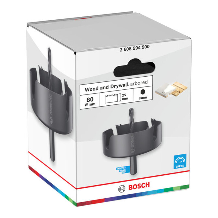 Bosch Wood- en gipsplaatgatzaag met opzethouder, 80 x 27 mm