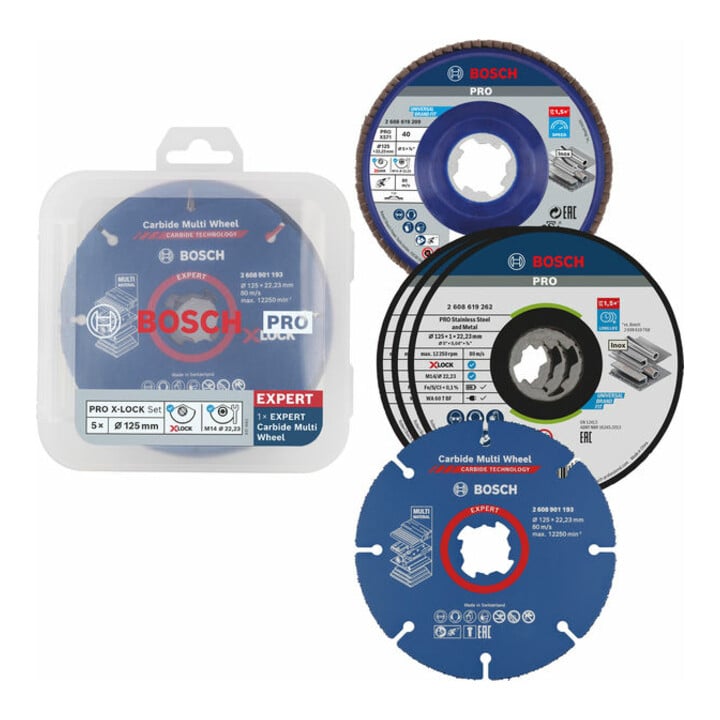 Bosch X-LOCK doorslijp- en lamellenschijfset, 5-delig, 125 mm, CMW