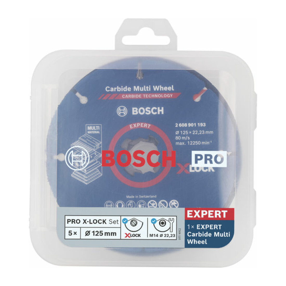 Bosch X-LOCK doorslijp- en lamellenschijfset, 5-delig, 125 mm, CMW