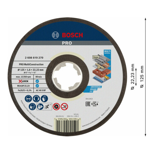 Bosch X-LOCK doorslijpschijf multimateriaal ACS 60 V BF