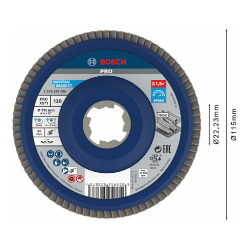 Bosch X-LOCK Fächerscheibe X571 Best for Metal 115 mm