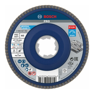 Bosch X-LOCK Fächerscheibe X571 Best for Metal Durchmesser 115 mm Körnung 60