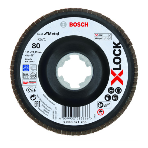 Bosch X-LOCK Fächerscheibe X571 Best for Metal 115 mm