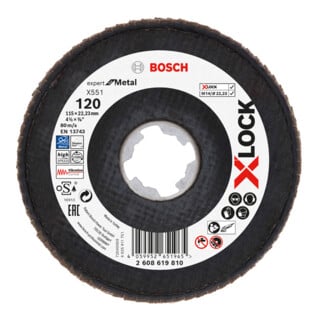 Bosch X-LOCK-Fächerschleifscheibe X551, Expert for Metal