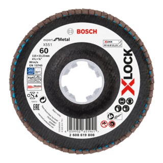 Bosch X-LOCK-Fächerschleifscheibe X551, Expert for Metal