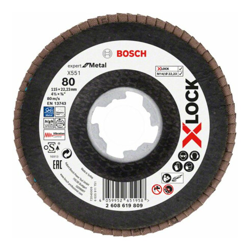 Bosch X-LOCK-Fächerschleifscheibe X551, Expert for Metal