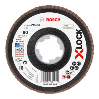 Bosch X-LOCK-Fächerschleifscheibe X551, Expert for Metal