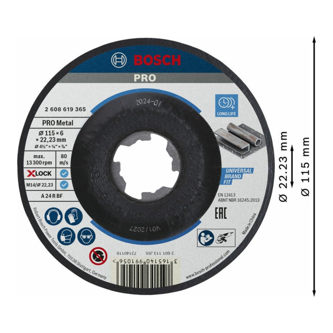 Bosch X-LOCK Schruppscheibe T27 A 24 P BF 6 mm