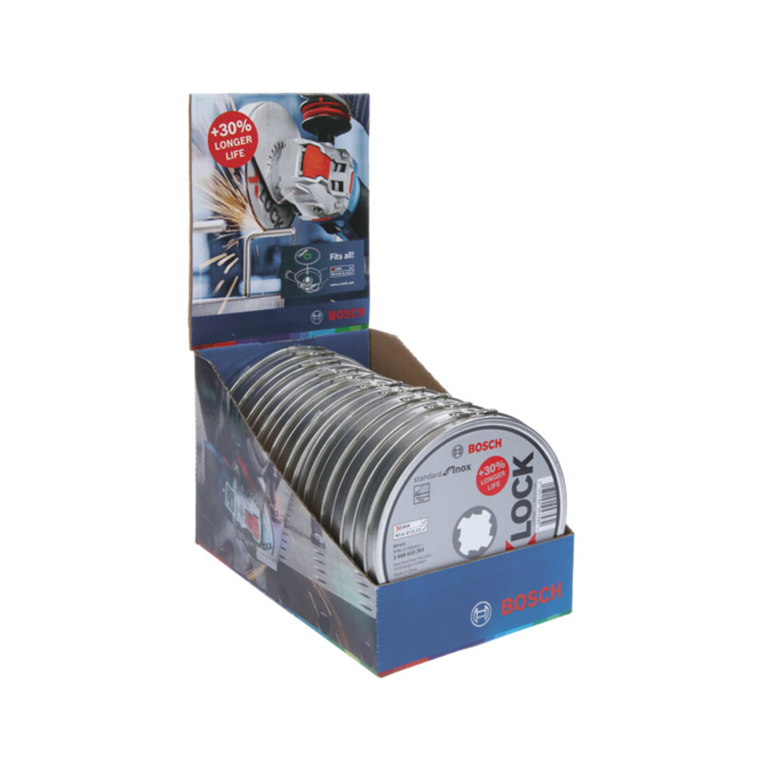 Bosch X-LOCK Standadrd for Inox-Set, T41, 10-teilig, 125 x 1,6 x 22,23 mm