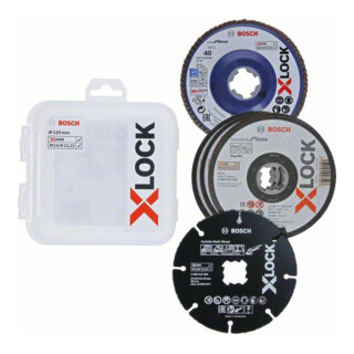 Bosch X-LOCK Trenn- und Fächerschleifscheiben-Set, 5-teilig, 125 mm, CMW