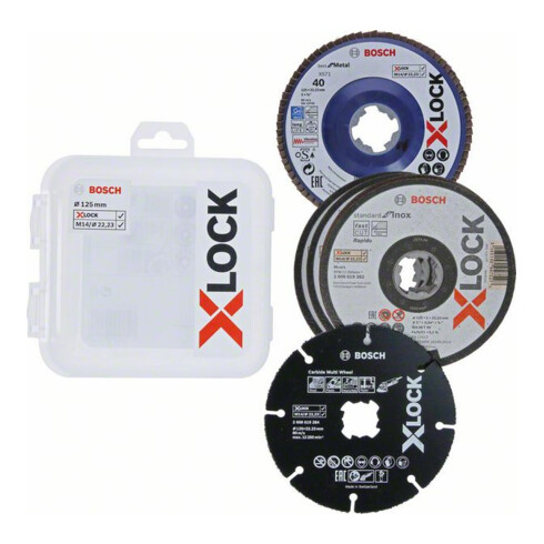 Bosch X-LOCK Trenn- und Fächerschleifscheiben-Set, 5-teilig, 125 mm, CMW