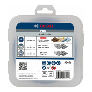 Bosch X-LOCK Trenn- und Fächerschleifscheiben-Set, 5-teilig, 125 mm, CMW