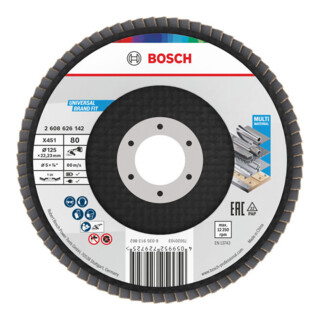 Bosch X451 Disco abrasivo a ventaglio 125mm, T29, K80