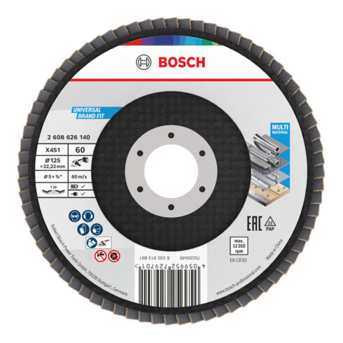 Bosch X451 Disque abrasif à lamelles 125 mm, T29, K60