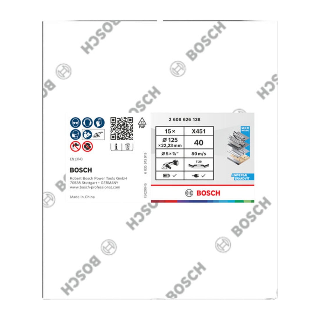 Bosch X451 Fächerschleifscheibe 125mm,T29,K40