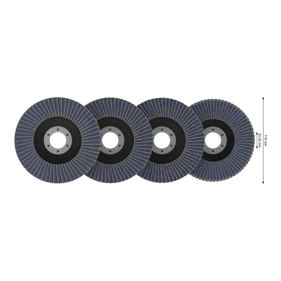 Bosch X451 Fächerschleifscheiben Set, 115 x 22,23 mm, K40/K60/K80/K120, Z27, 15-tlg
