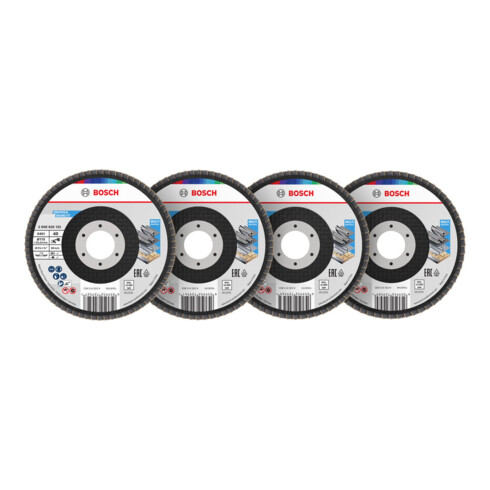 Bosch X451 Fächerschleifscheiben Set, 115 x 22,23 mm, K40/K60/K80/K120, Z29, 15-tlg