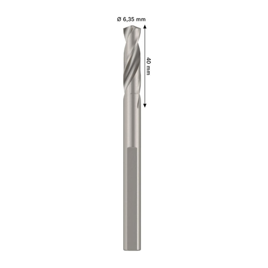Bosch Zentrierbohrer für Standard-Aufsteckhalter, HSS-G, 6,35 x 40 mm