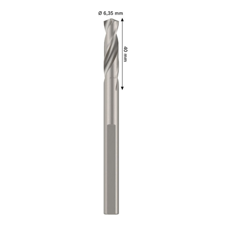 Bosch Zentrierbohrer für Standard-Aufsteckhalter, HSS-G, 6,35 x 40 mm