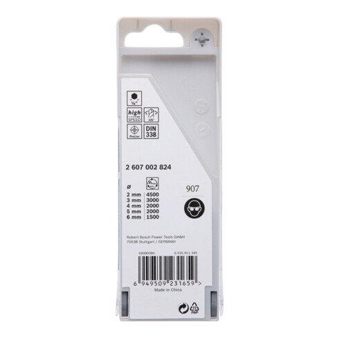 Bosch zeskantboor HSS PointTeQ set, 5 st. 2/3/4/5/6 mm