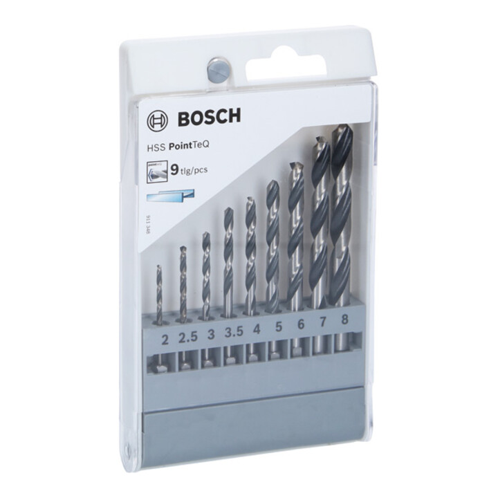 Bosch zeskantboor HSS PointTeQ set, 9 st. 2/2,5/3,5/4/5/6/7/8 mm