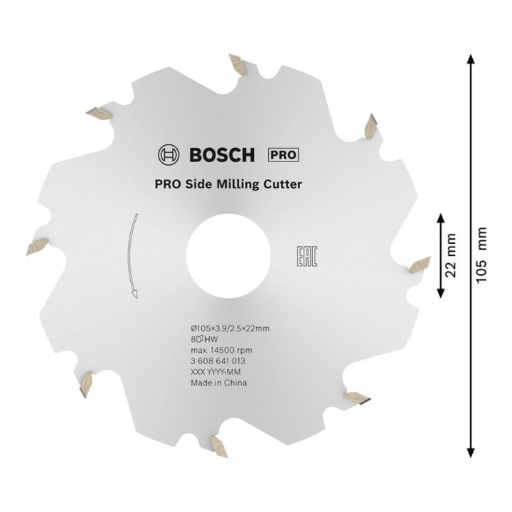 Bosch zijdelingse frees 8, 22 mm 4 mm