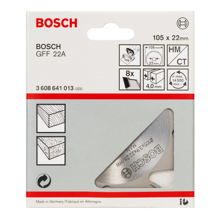 Bosch zijdelingse frees 8, 22 mm 4 mm