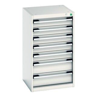 Bott Armoire à tiroirs cubio 7 tiroirs 525 x 525 x 900 mm RAL 7035