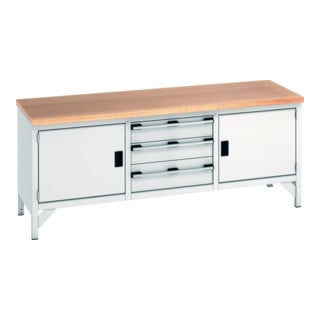 Bott Établi cubio 2 portes Multiplex 2000 x 750 x 840 mm RAL 7035