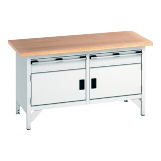 Bott Kastenwerkbank cubio 2 deuren multiplex 1500 x 750 x 840 mm RAL 7035
