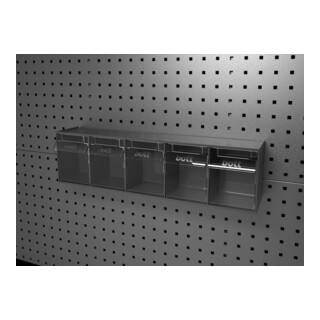bott Magazine transparent B600xP142xH168 mm avec 5 boîtes pour plaques perforées