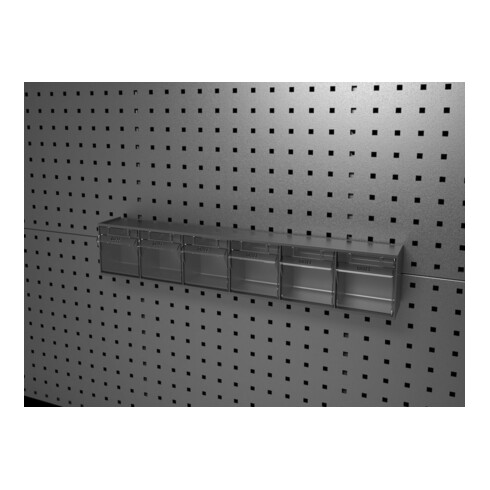bott Magazine transparent B600xP96xH112 mm avec 6 boîtes pour plaques perforées