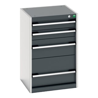 Bott Schubladenschrank cubio 4 Schubladen 525 x 525 x 800 mm RAL 7035/7016