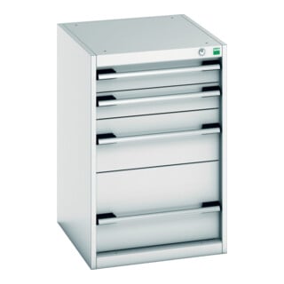 Bott Schubladenschrank cubio 4 Schubladen 525 x 650 x 800mm RAL 7035