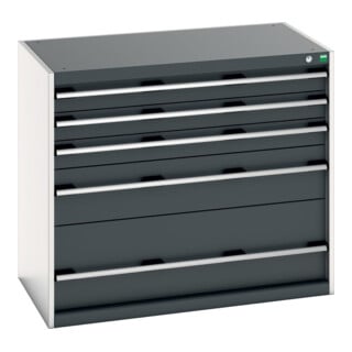 Bott Schubladenschrank cubio 5 Schubladen 1050 x 650 x 900 mm RAL 7035/7016