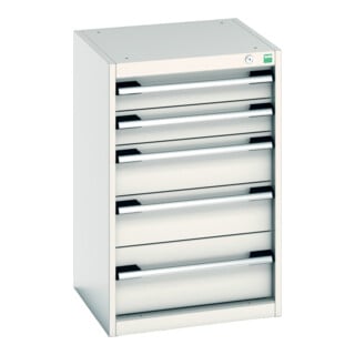 Bott Schubladenschrank cubio 5 Schubladen 525 x 525 x 800mm RAL 7035