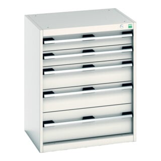 Bott Schubladenschrank cubio 5 Schubladen 650 x 525 x 800 mm RAL 7035