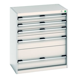 Bott Schubladenschrank cubio 5 Schubladen 800 x 525 x 900 mm RAL 7035