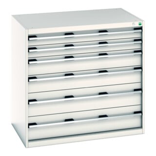 Bott Schubladenschrank cubio 6 Schubladen 1050 x 750 x 1000mm RAL 7035