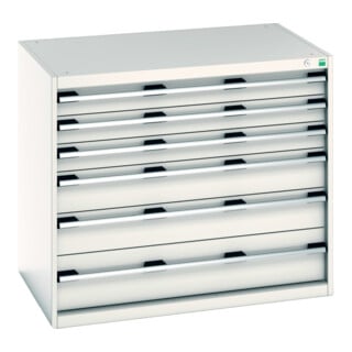 Bott Schubladenschrank cubio 6 Schubladen 1050 x 750 x 900mm RAL 7035
