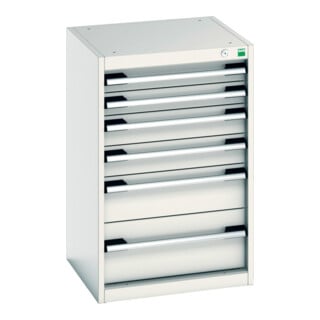 Bott Schubladenschrank cubio 6 Schubladen 525 x 525 x 800mm RAL 7035