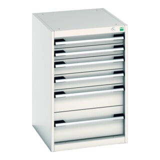 Bott Schubladenschrank cubio 6 Schubladen 525 x 650 x 800 mm RAL 7035