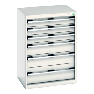 Bott Schubladenschrank cubio 6 Schubladen 650 x 525 x 900 mm RAL 7035