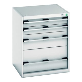 Bott Schubladenschrank cubio 650 x 650 x 800 mm RAL 7035