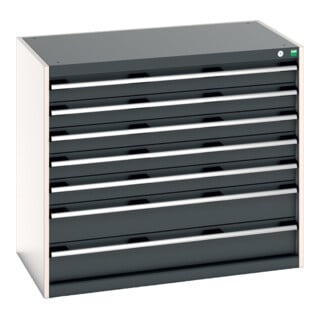 Bott Schubladenschrank cubio 7 Schubladen 1050 x 650 x 900 mm RAL 7035/7016