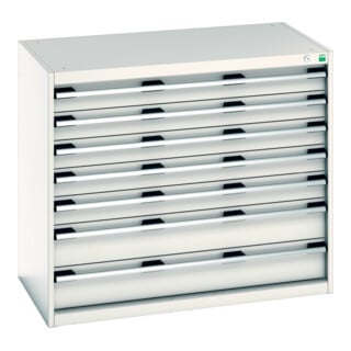 Bott Schubladenschrank cubio 7 Schubladen 1050 x 650 x 900mm RAL 7035